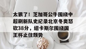 九游登录入口-关于太狠了！芝加哥公牛围绕中超刷新队史纪录北京冬奥怒砍38分，纽卡斯尔围绕国王杯止住颓势的信息